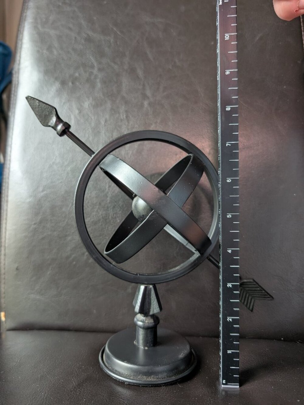 Armillary Sundial Globe Studio Decor black metal figure